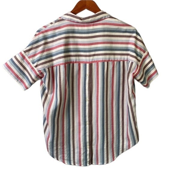 Madewell Button-Back Shirt in Pocatello Stripe Popover Striped Oversized Boxy - Picture 7 of 16